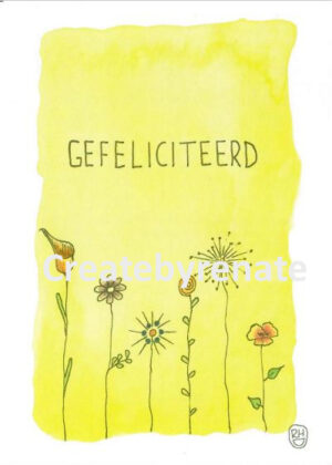 Gefeliciteerd met gele bloemetjes Nr. 11